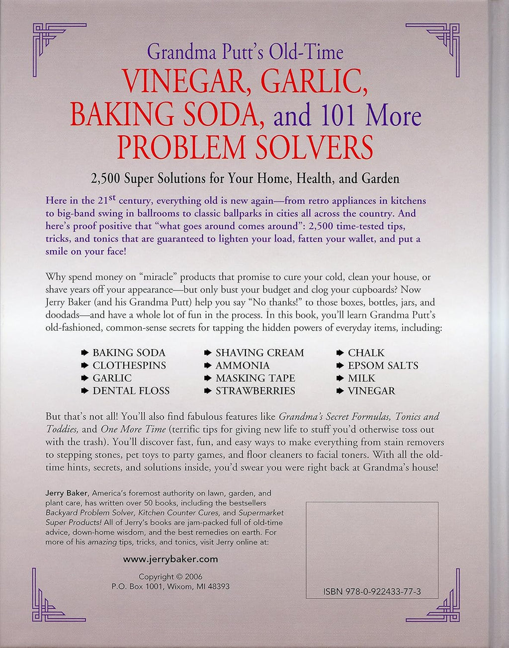Grandma Putt's Old-Time Vinegar, Garlic, Baking Soda, and 101 More Problem Solvers: 2,500 Super Solutions for Your Home, Health, and Garden