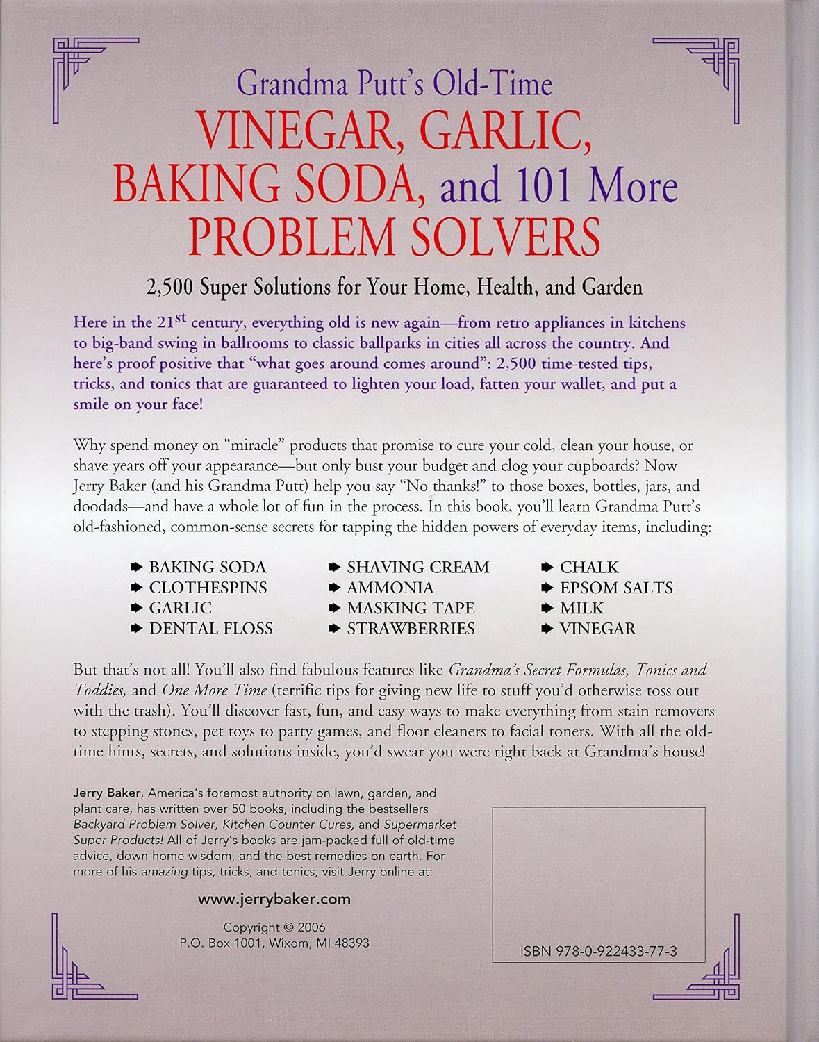 Grandma Putt's Old-Time Vinegar, Garlic, Baking Soda, and 101 More Problem Solvers: 2,500 Super Solutions for Your Home, Health, and Garden