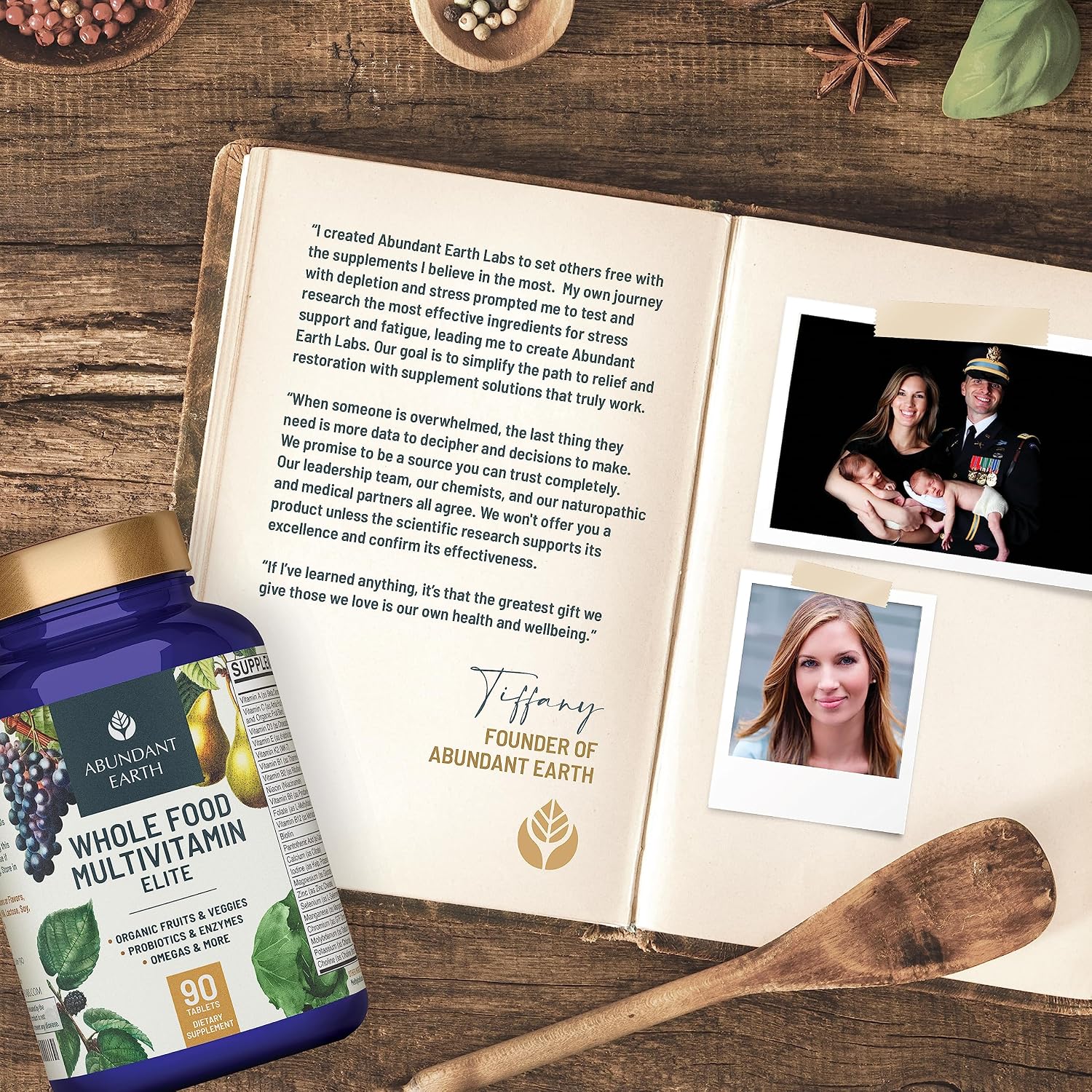 Abundant Earth Multivitamínico Completo para Mujeres y Hombres – 90 Cápsulas Veganas