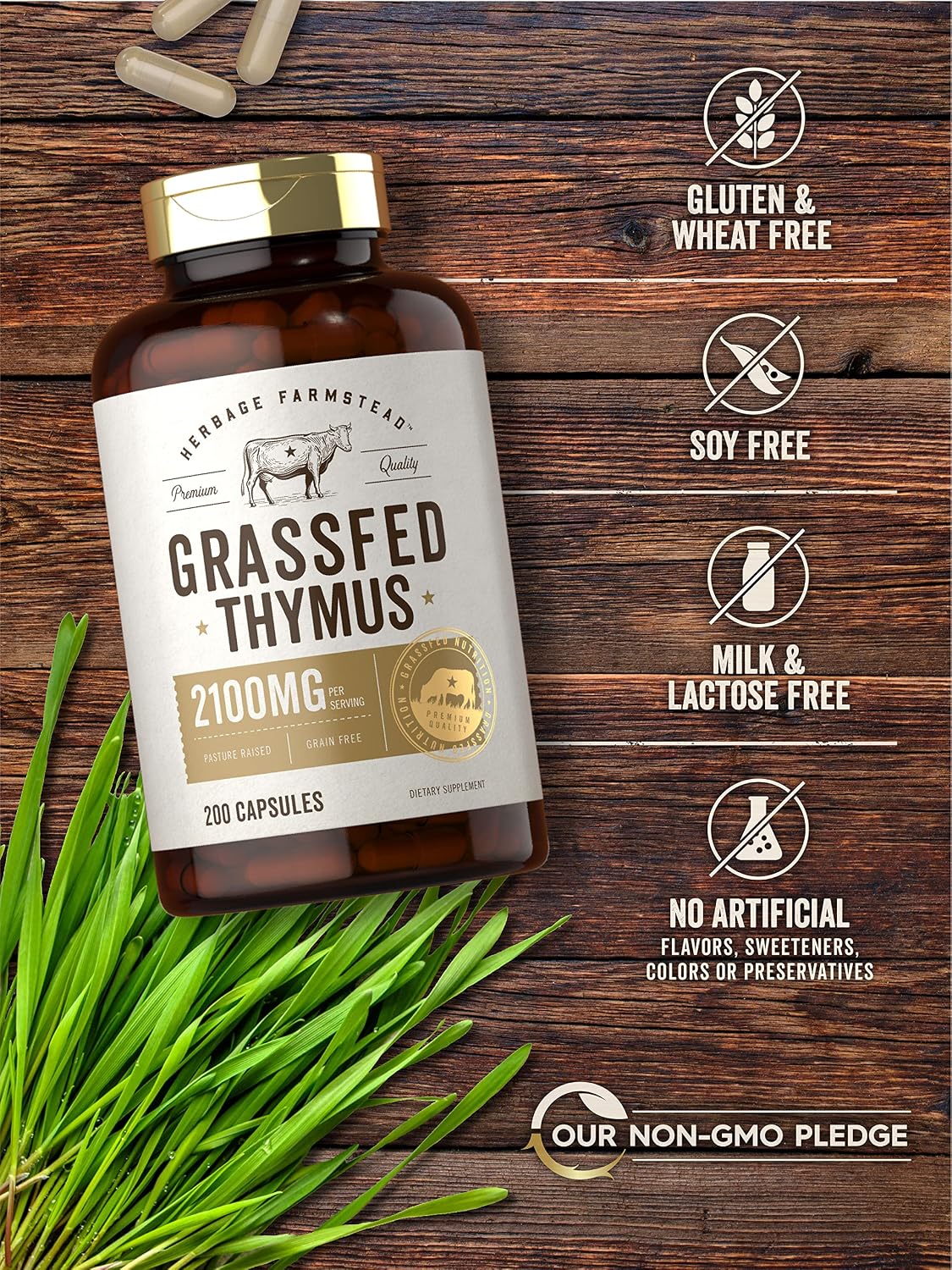 Carlyle Timo de Ternera Alimentada con Pasto | 2100mg | 200 Cápsulas